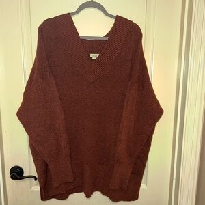 a.n.a Men's Rich Brown V-Neck Sweater